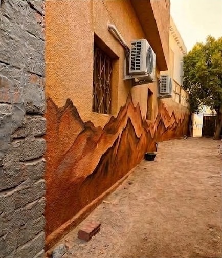 The mural lane beside the rooms